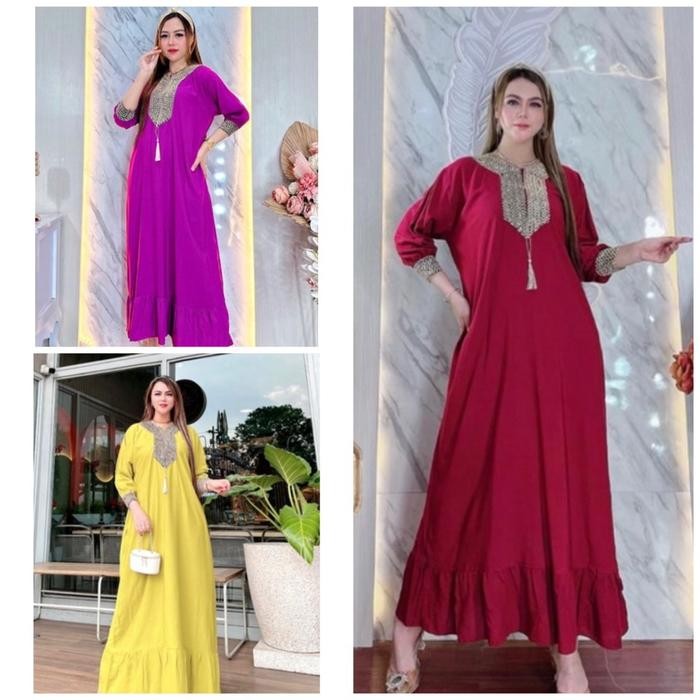 Pilihan- Gamis Raya Dubai Muslim Crinkle