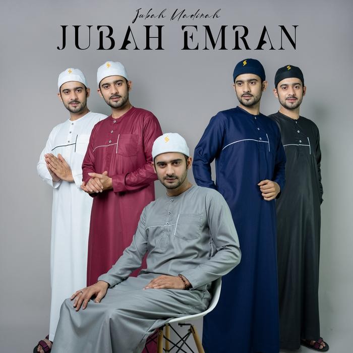 Pilihan- Katsae - Emran Jubah Pria Dewasa Gamis Pria Lengan Panjang Baju Jubah Pria Jubah Hitam