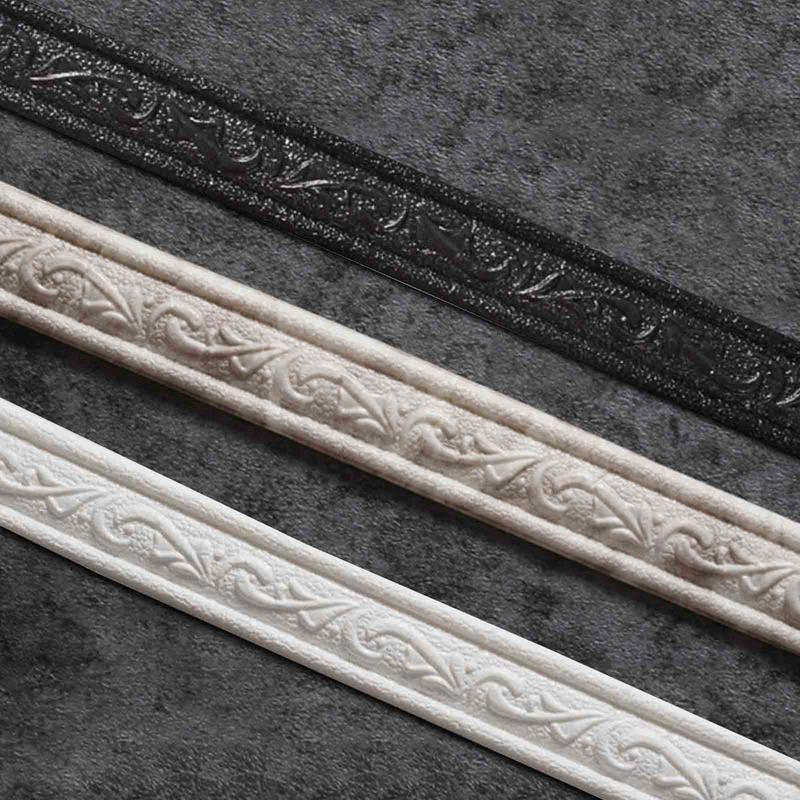 Self Adhesive Flexible Molding Trim Waterproof Wall Edging Strip 3D Wall Molding Trim Wall Edging St