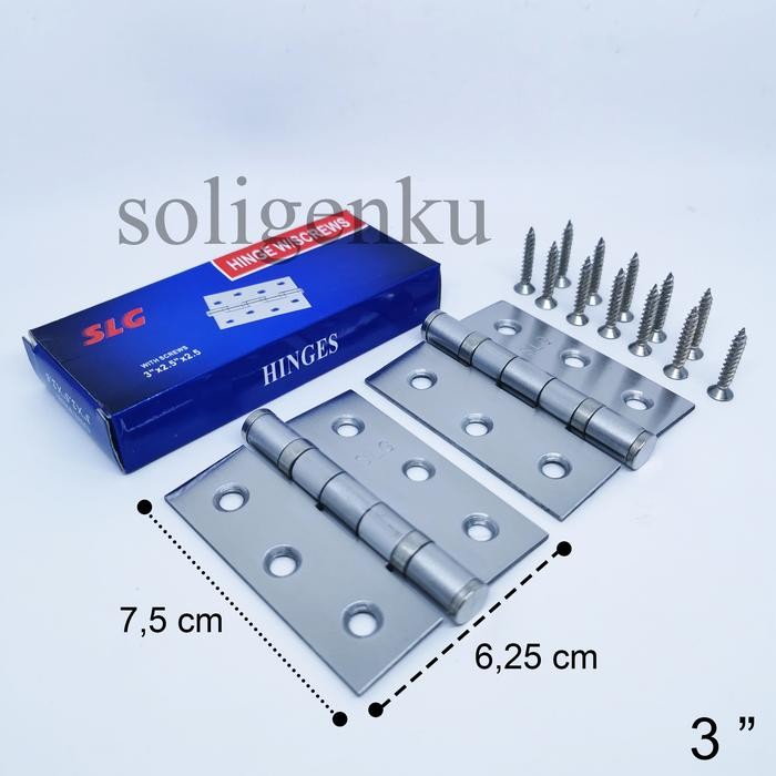 Engsel Tebal SOLIGEN 3" Stainless ENGSEL JENDELA PINTU 3 INCH