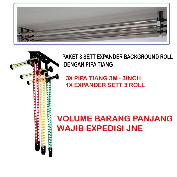 PAKET Expander Background 3 Set Komplit Dengan Bar Pipa Set backdrop