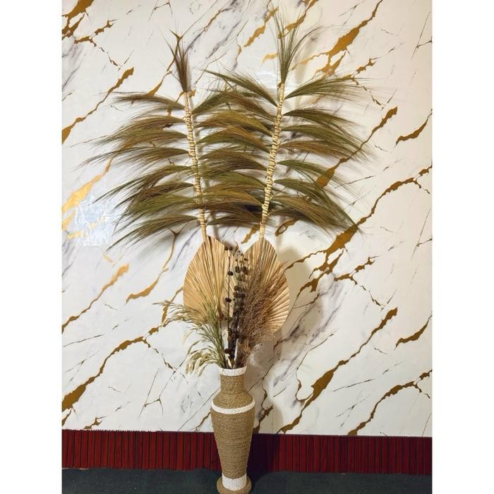 Hiasan sudut ruangan jumbo tinggi 2 meter bunga dengan vas lengkap hiasan rustic hiasan sudut besar