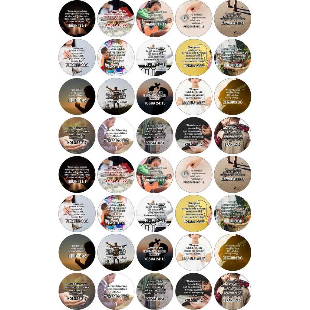 Gantungan Kunci Ayat Alkitab Rohani Kristen ( 44 mm)