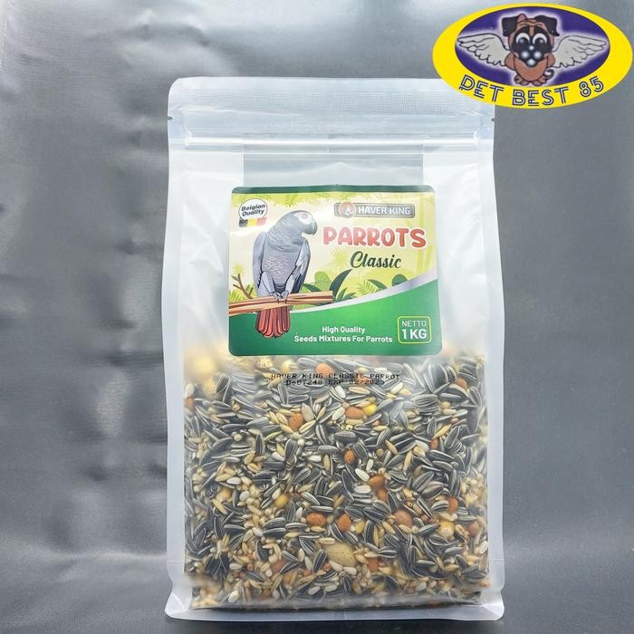 ces0- Parrot Classic 1Kg Haver King Makanan Burung Parrot Afgrey Conures Etc