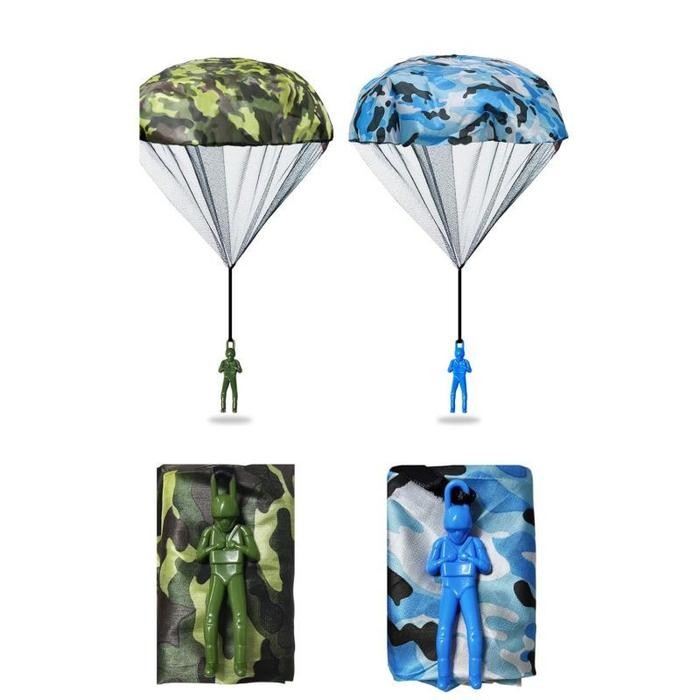 0uv2- 2Pcs Mainan Parasut Anak Mainan Anak Terjun Payung Terjun Payung Mainan Payung Terjun