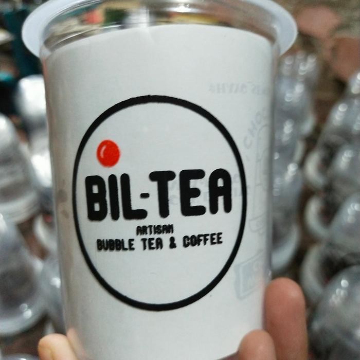 Sablon Cup Gelas Plastik 12oz 14oz 16oz 22oz oval/datar tebal 7-9 gram