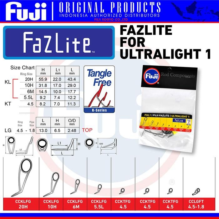 Ready Ring Fuji Rod Component Fazlite Ultralight 1 Set Lengkap ring untuk joran UL Ultralight