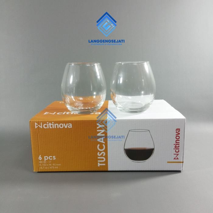 [ 6 Pcs ] Gelas Citinova Tuscany / Gelas Kaca Blown / Gelas Bubble Promo 
