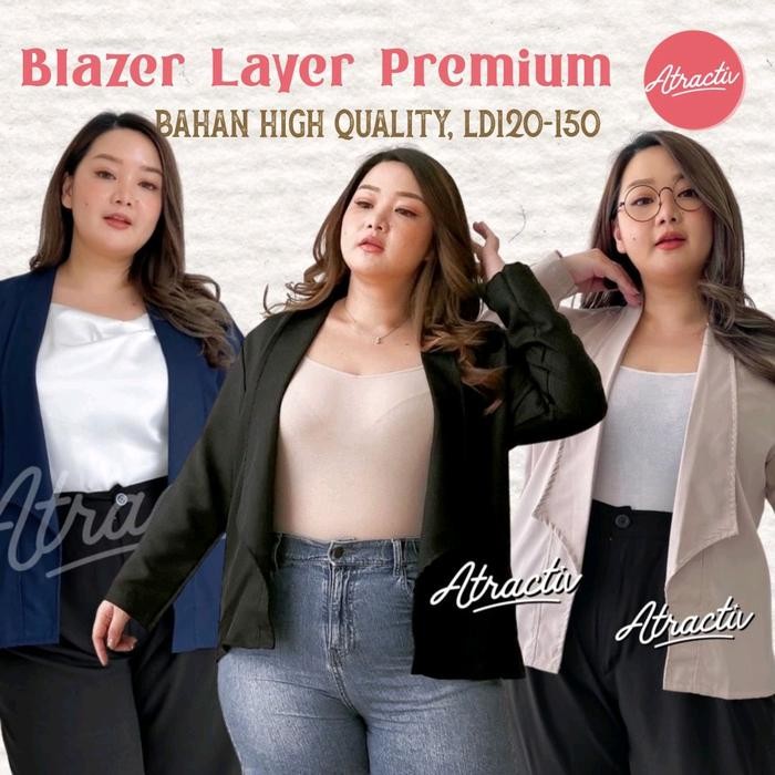 Atractiv Blazer Layer Blazer Formal Jumbo Ld120 Ld135 Ld142 Outer Tebal Wanita Jas Kantor