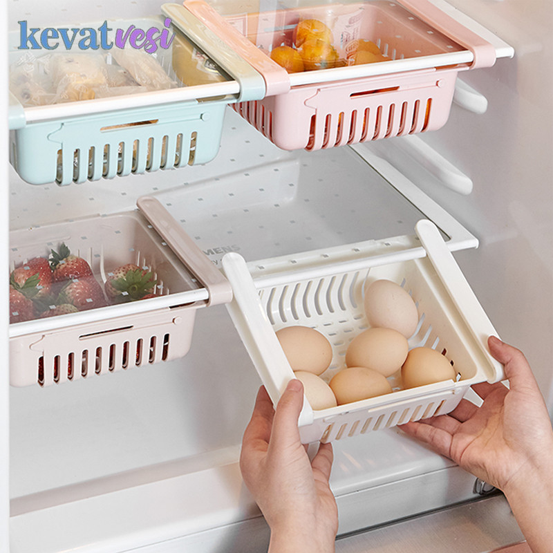 Fridge Storage Drawer Box Refrigerator Egg Vegetable Fruit Storage Basket Rack Adjustable Fridge Sto