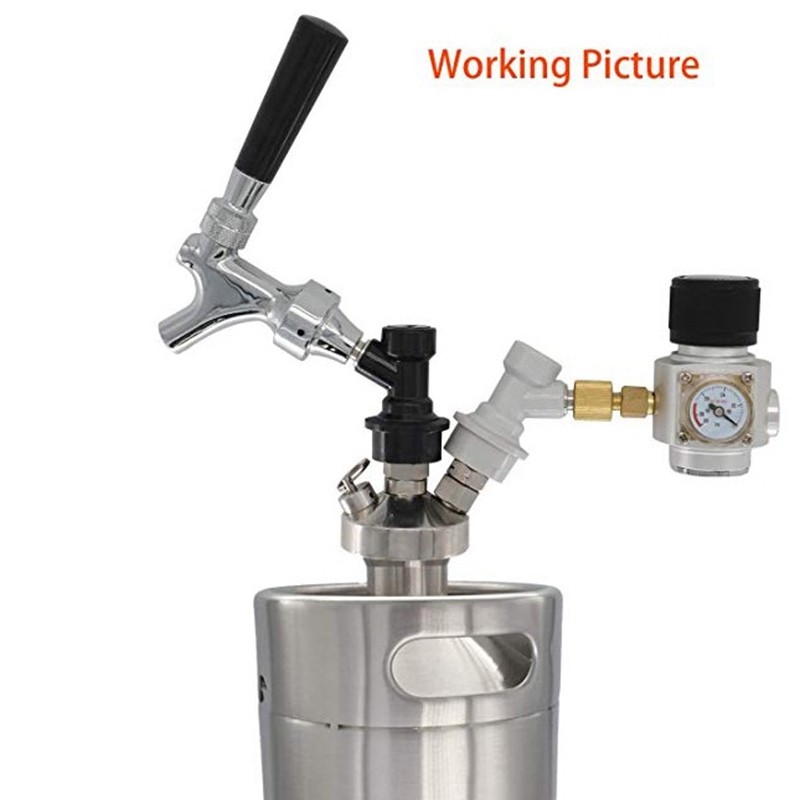 LBER Ball Lock Mini Keg Tap Dispenser for Mini Beer Keg Stainless Steel Dispenser Growler Homebrew S