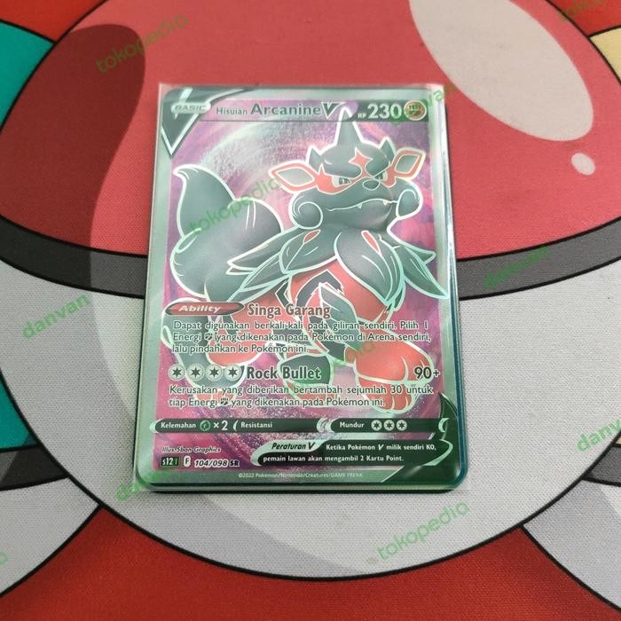 j225- Hisuian Arcanine V Sr Pokemon Tcg Indonesia