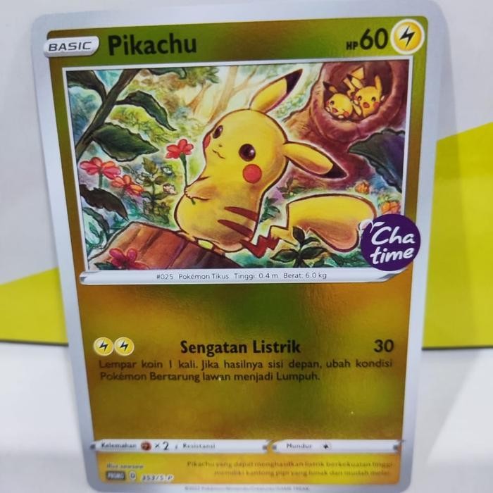 j225- Pikachu Promo Chatime Pokemon Tcg Indonesia