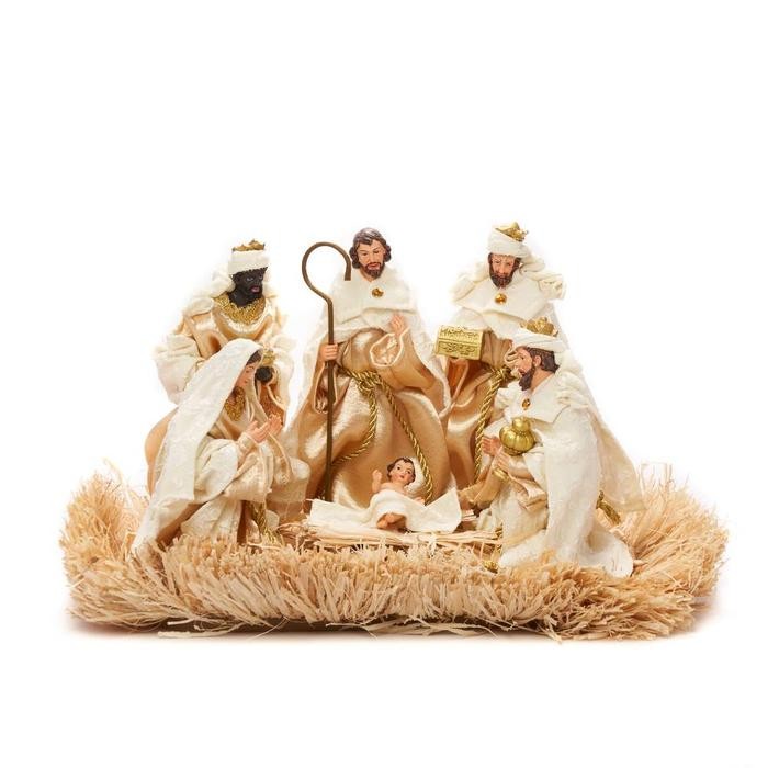 Patung Set Natal Premium Fabric Tiga Orang Majus 25cm Pajangan Patung Nativity Christmas Dekorasi