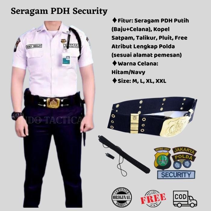 SIAPKIRIM SERAGAM PDH SATPAM KUMPLIT, SERAGAM PDH PUTIH READY STOCK