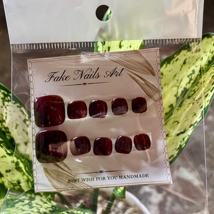 Aneka warna Kuku palsu kaki polosan Nail Art