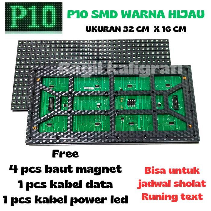 2n3v- Panel P10 Hijau Smd - Panel P10 Hijau Jws -Panel P10 Hijau Runing Teks