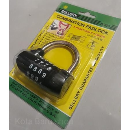 Lansungkirim- Gembok Kode Sellery 4 Digit Combination Padlock 50Mm Gembok Angka