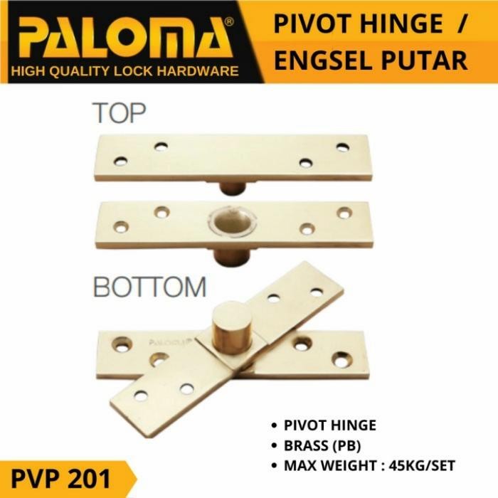 PALOMA PVP 201 PIVOT HINGE ENGSEL PUTAR JENDELA GOLD KUNING BRASS PB