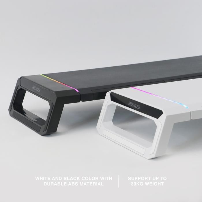 Rexus Monitor Stand Trant Fp03: Stand Monitor/Laptop Logam Ergonomis, Hitam/Putih, Beban Hingga