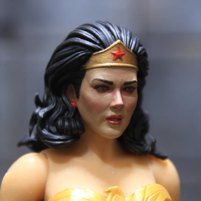 HOT SALE 1/12 CUSTOM MEZCO DC COMICS WONDER WOMAN LYNDA CARTER HEAD SCULPT MCFARLANE TOYS