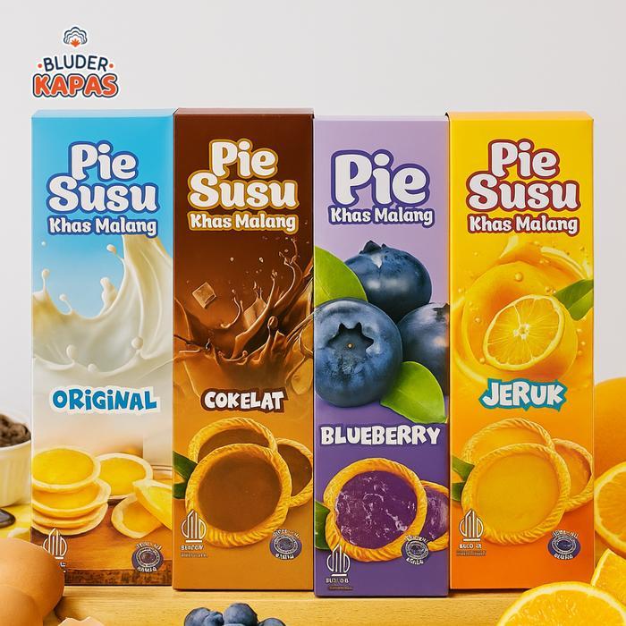 TERLARIS Pie Susu Khas Malang by Bluder Kapas 1 box isi 6pcs - Pie Aneka Rasa, Bulat, Camilan, Buah,