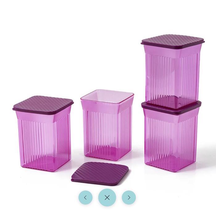 Tupperware Family Mate Square 4Pcs Ungu