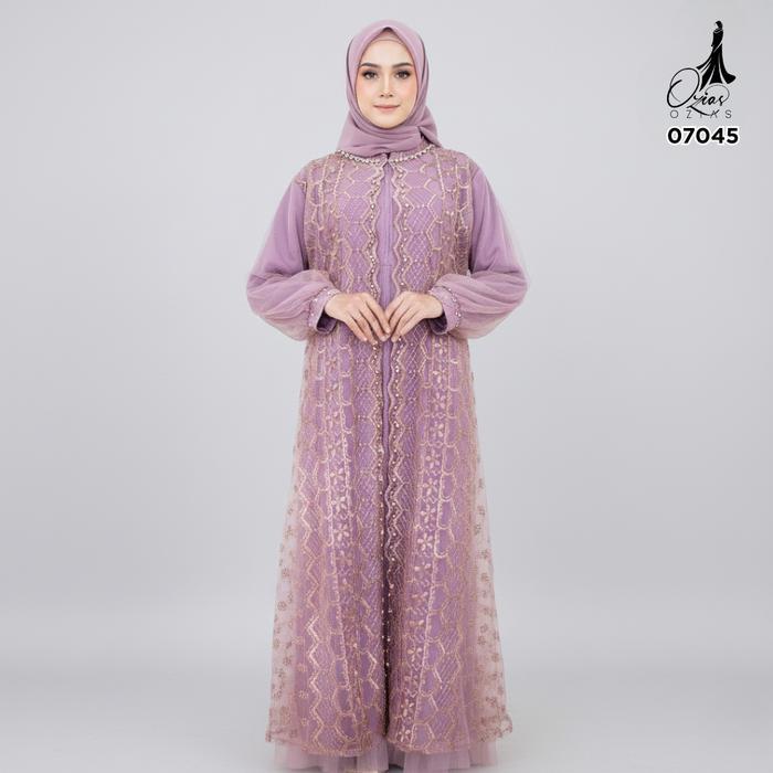 GAMIS OZIAS TILE NAMIRA 07045 LD 105 120 140 I Gamis Kondangan I Gamis Fashion Muslimah Nyaman - Lil
