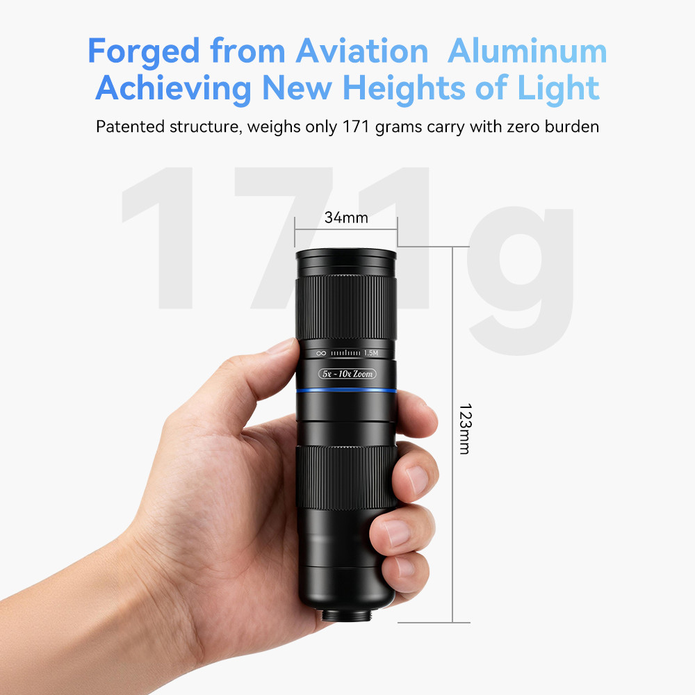 APEXEL New 5x-10x Zoom Metal Telephoto Lens Observation Telescope Lens for iPhone Xiaomi other
