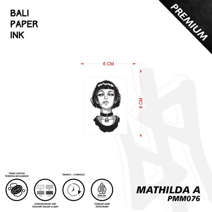 Tato Matilda Pmm076 Premium Temporer Stiker Tato Bali Paper Ink Temporary Tatto Tubuh