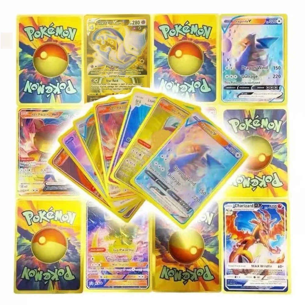 Pokemon Cards Charizard Pikachu Arceus 3D Diamond Playing Cards Vmax GX Vstar English Collection