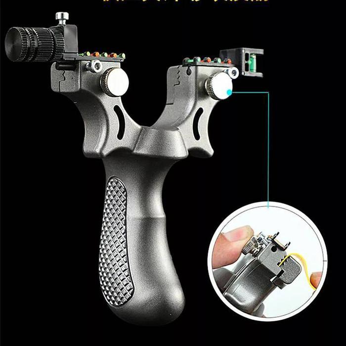 Ada Stok KETAPEL GREYHOUND FLATBAND SLINGSHOT WITH LED OPTIC SCOPE HARD RESIN