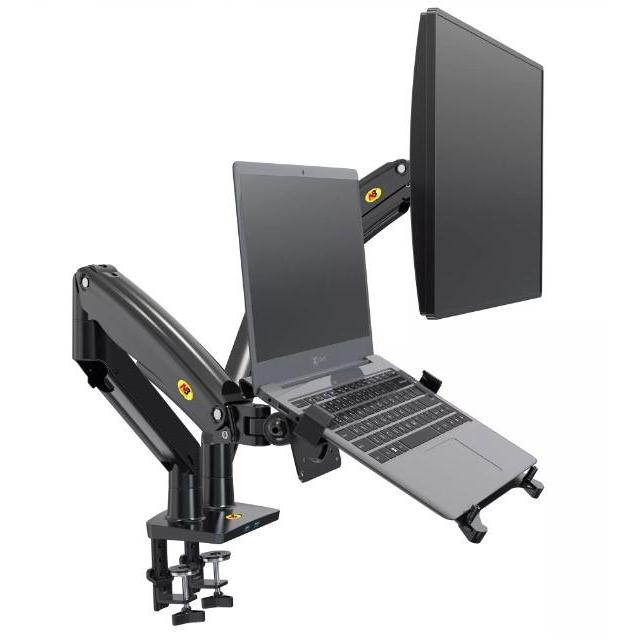 Bracket Monitor Meja Double Arm Nbf160 Dan Tray Laptop Breket Monitor