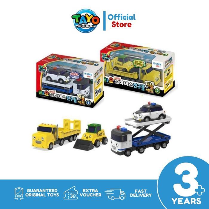 Tayo Bundling Tayo Bus Set Police Carbulldozer Flat Truck Tyt-121001Tyt-121002 Terbaru 