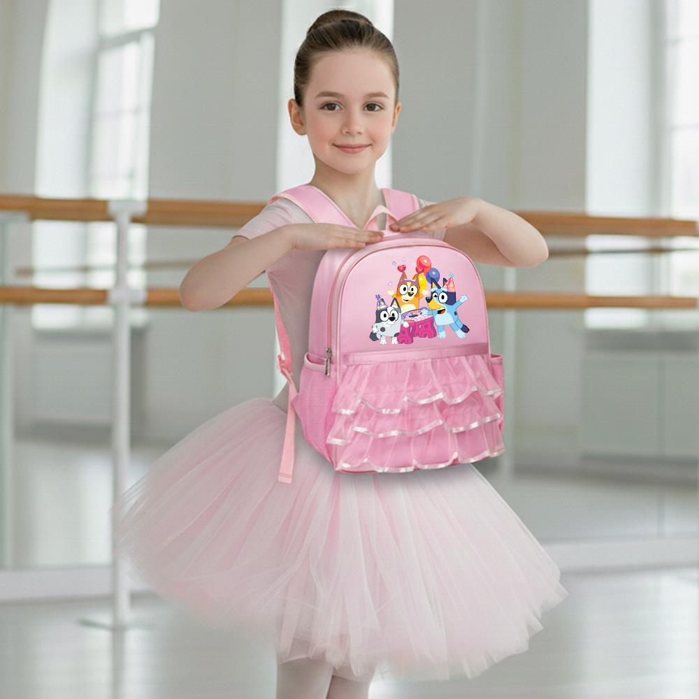 Bluey Cartoon Pink Book Bag Children Kawaii Bag for Girl Kids Dancing Backpacks Girls Ballet Dance