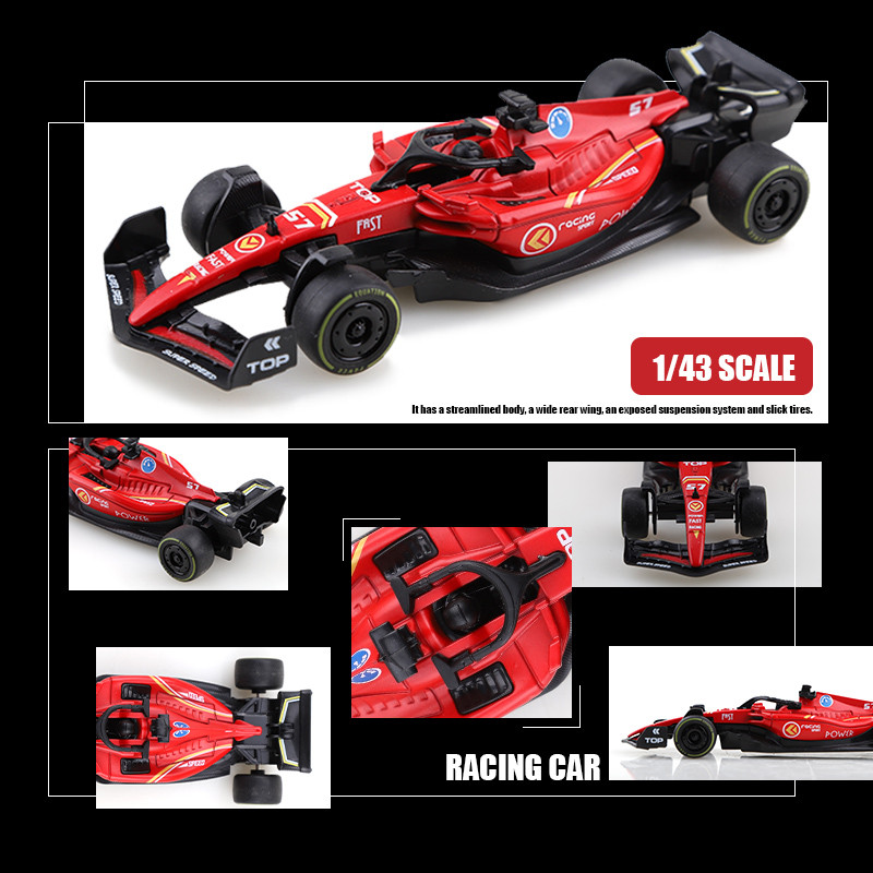 (Bagged) 1.43 Alloy Model Racing Car Toy, Exquisite Formula Alloy Pullback Racing Car, Children's