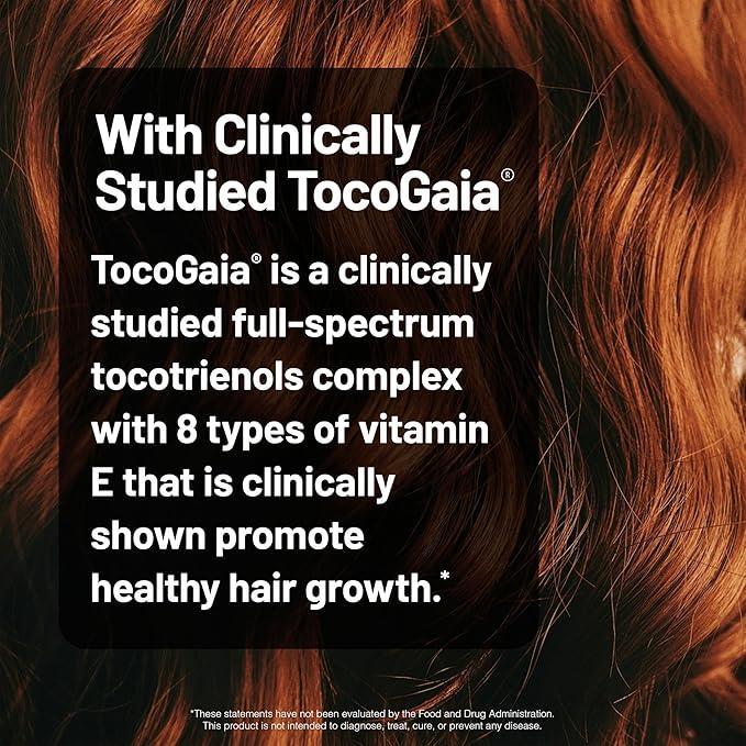 NatureWise Liquid Multivitamin Hair Growth for Women & Men + Clinically Proven Tocogaia Biotin,
