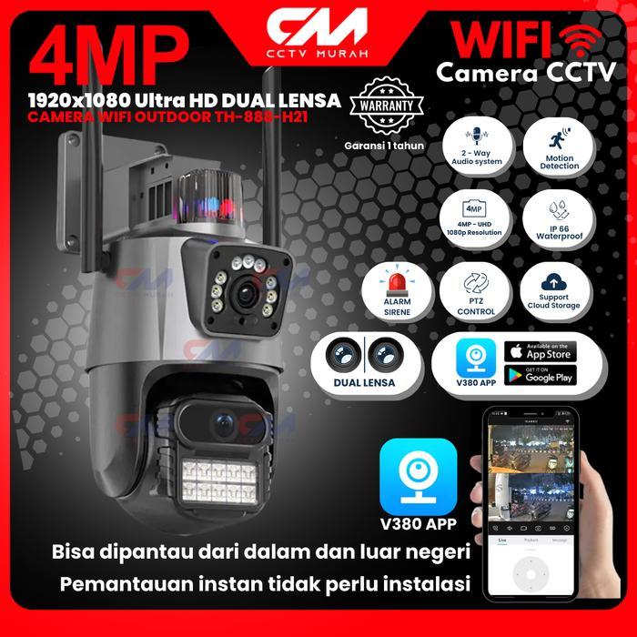 Dahua - CCTV CAMERA WIFI PTZ Outdoor V380 , Dual Lensa IP 3MP+3MP
