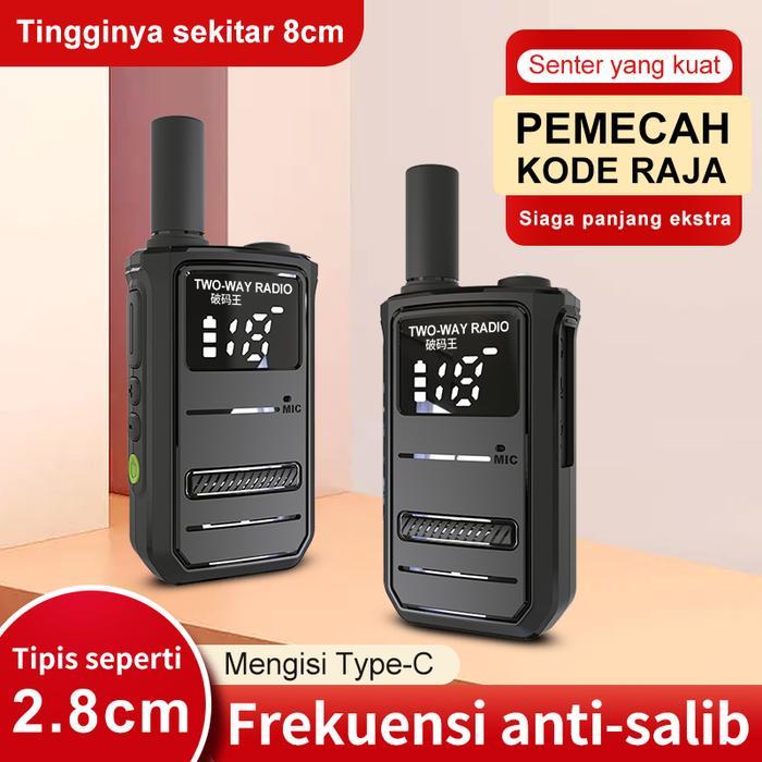 NEW Walkie Talkie HT MORQTOLA M8 Jarak Jauh 1km dengan Baterai 2200mAh - 16 Saluran, Rentang
