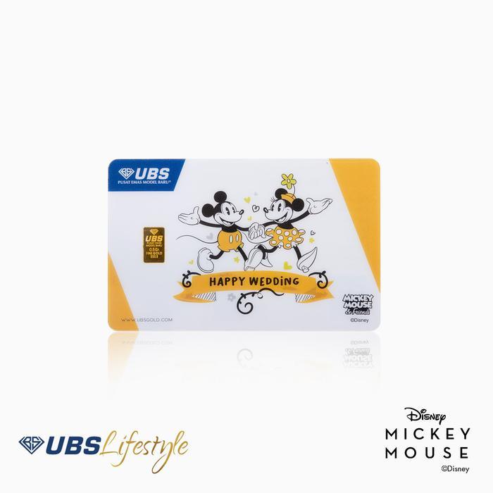 UBS Logam Mulia Disney Mickey And Minnie Mouse Happy Wedding 0.5 Gr