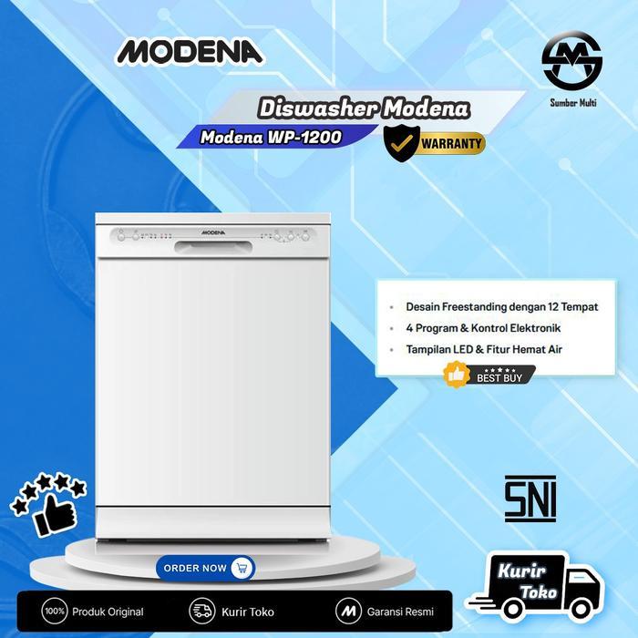 MODENA Dishwasher - WP 1201 FDWH // MODENA WP1201 FDWH Mesin Pencuci Piring