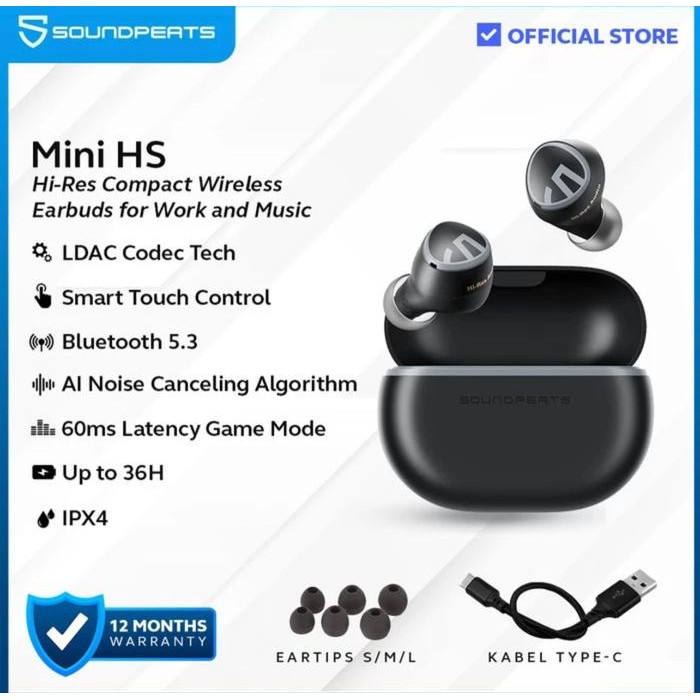 Soundpeats Mini HS Earphone Wireless For Work & Music Sound Peats