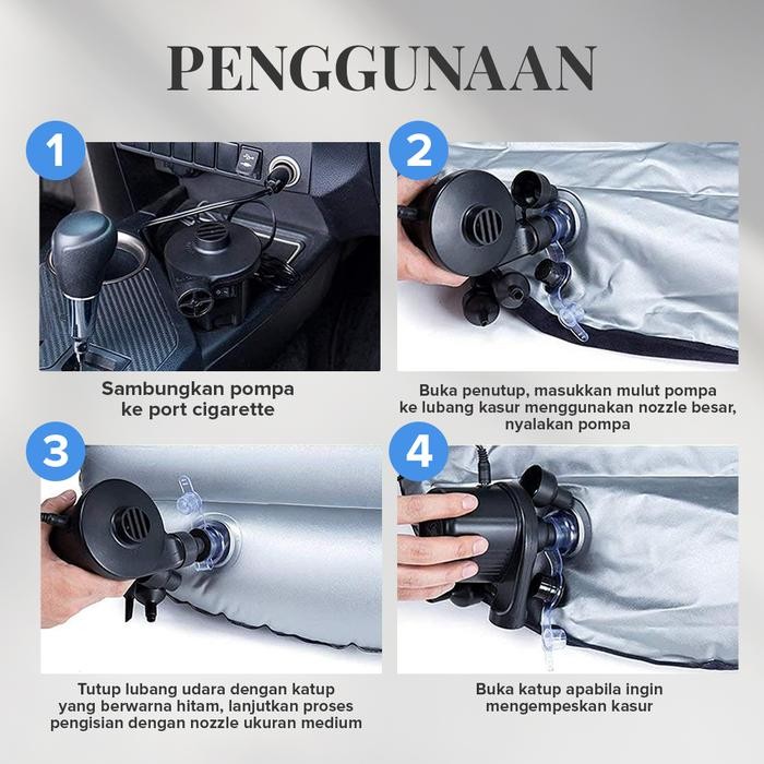 Bantal Angin Sandaran Kaki Mobil Sandaran Kaki Jok Travel Free Pompa