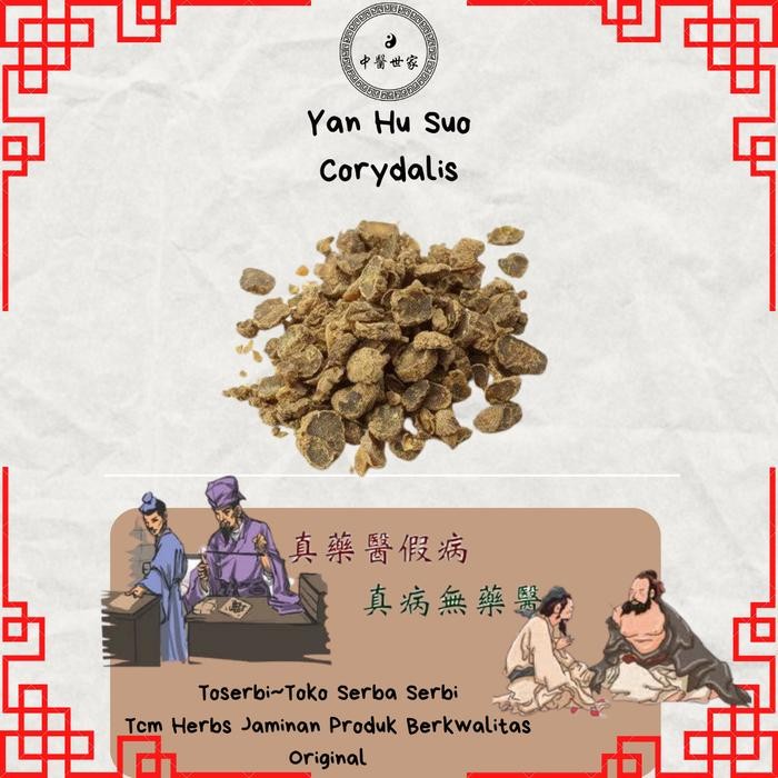 

NEW PRODUK 100GR YUAN HU SU FUMITORY YAN HU SUO RHIZOMA CORYDALIS WARUNG ARA67