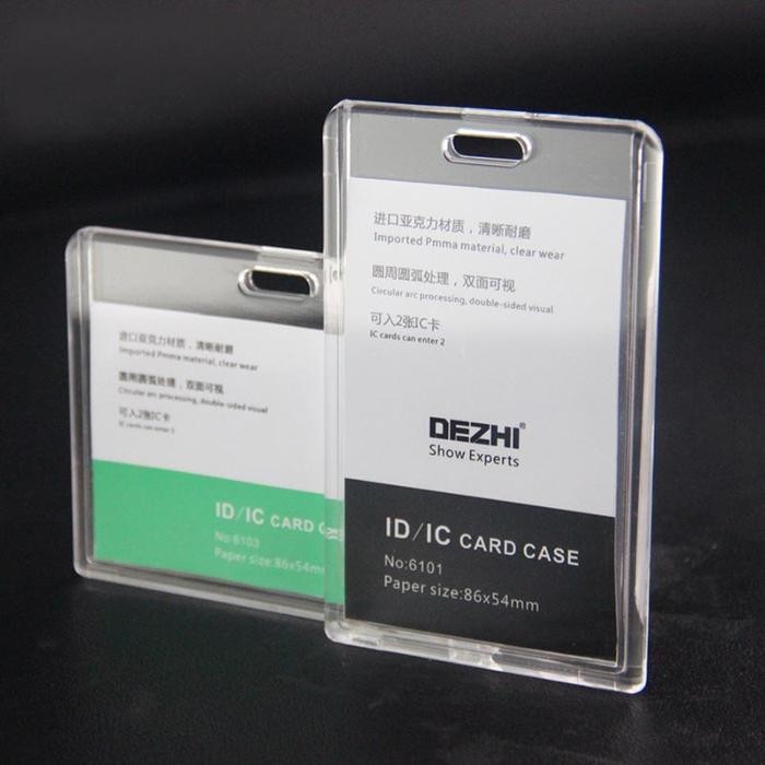 

Transparent Acrylic ID Card Holder Thick Double Sided Visible Standard Business Badge Holder Office