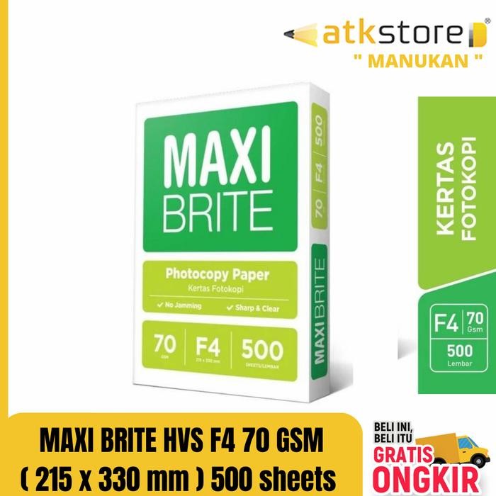 

NEW PRODUK ( 1 RIM ) MAXI BRITE KERTAS HVS F4 70GR PAPER ISI 500 LEMBAR WARUNG ARA67
