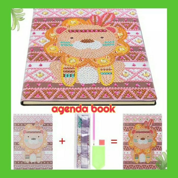 

Diy Diamond Painting - Agenda Book - Colourfull Lion