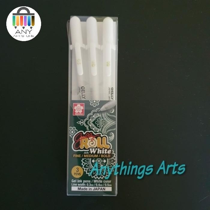 

NEW PRODUK SAKURA GELLY ROLL PEN WHITE SET 3 SIZE 05/08/10 - GEL INK PEN WARUNG ARA67
