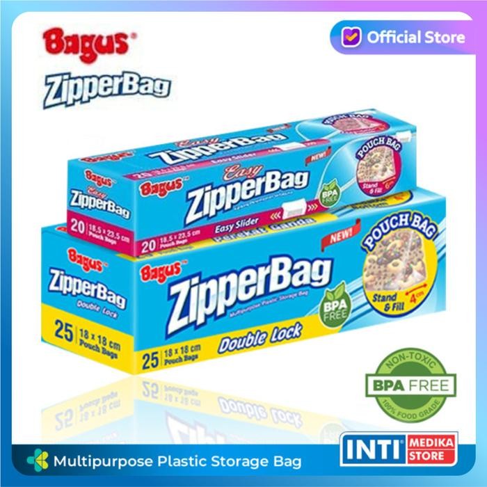 BAGUS - Zipperbag With Pouch Bag Multipurpose Plastic Storage Bag