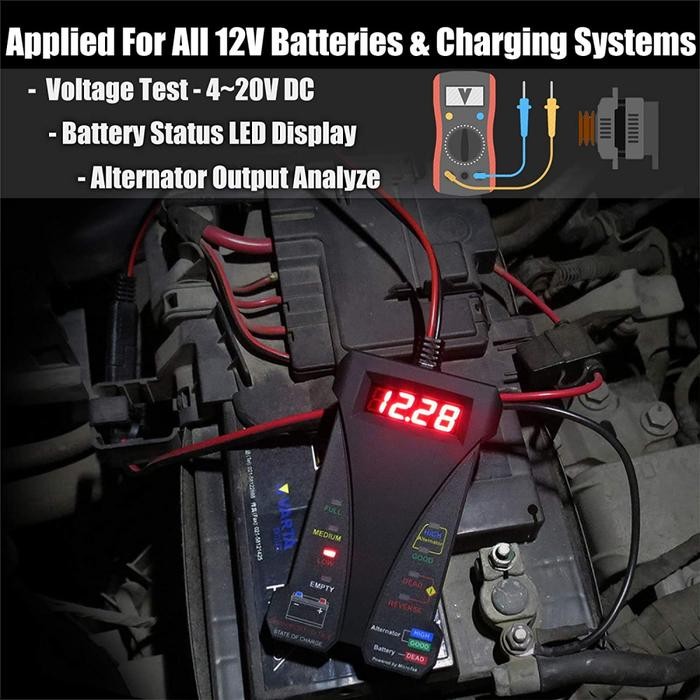 Tester Aki Mobil Motor Digital Alat Tes Cek Aki Accu Mobil Motor